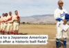 In a 2024 exhibition game at Manzanar, players – many of them descendants of internment camp detainees – donned custom 1940s-style uniforms. Aaron Rapoport, CC BY-SA